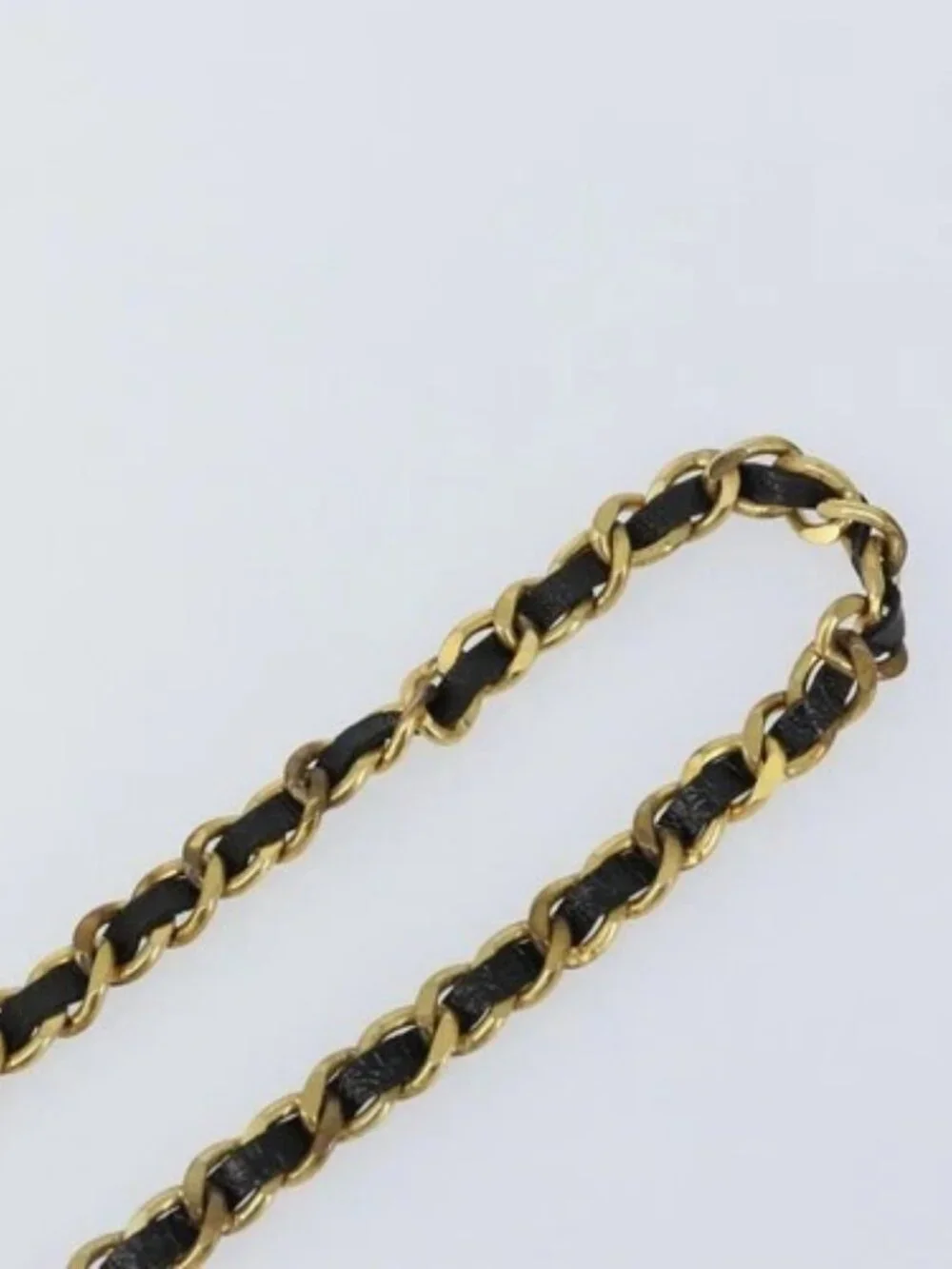 CHANEL Chain Belt metal Gold CC Auth bs32091